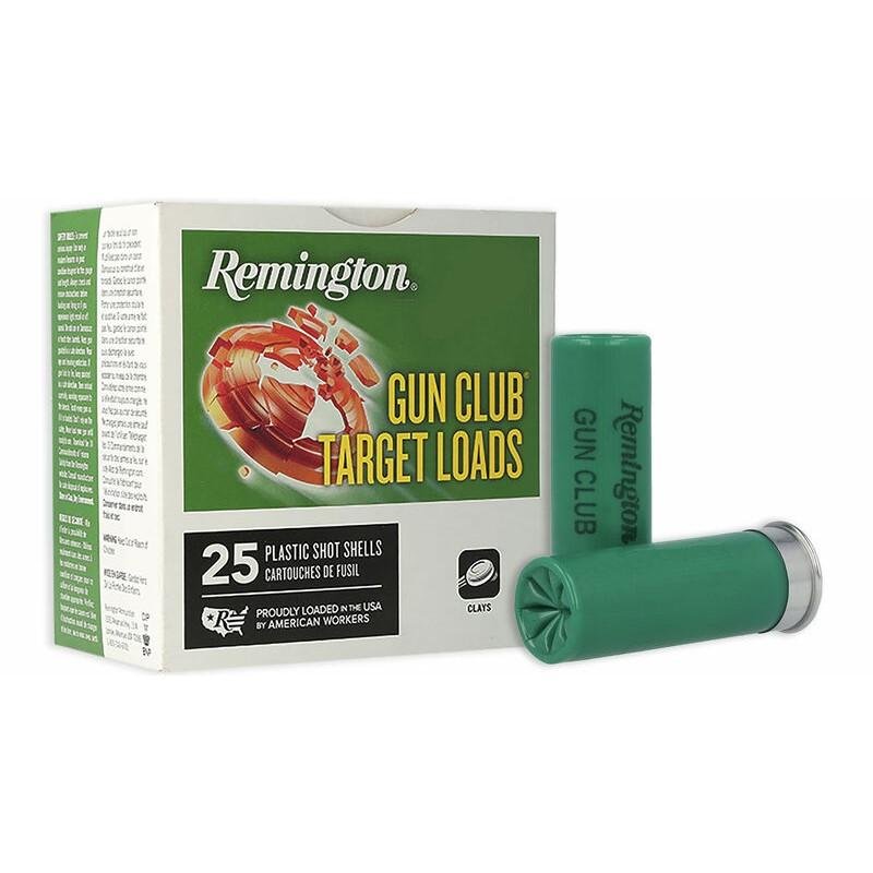 Remington 20248 Gun Club Target Loads - 12 Gauge, 2.75 Inch, 1 1/8 oz, 9 Shot, 250 Rounds, Green
