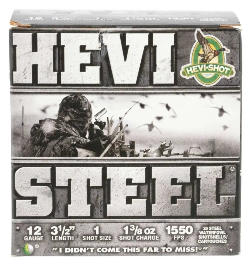 12 Ga Steel-1 1-3/8 oz 3-1/2" 25 Rds Hevi-Shot-Environ Metal Shotgun Ammo