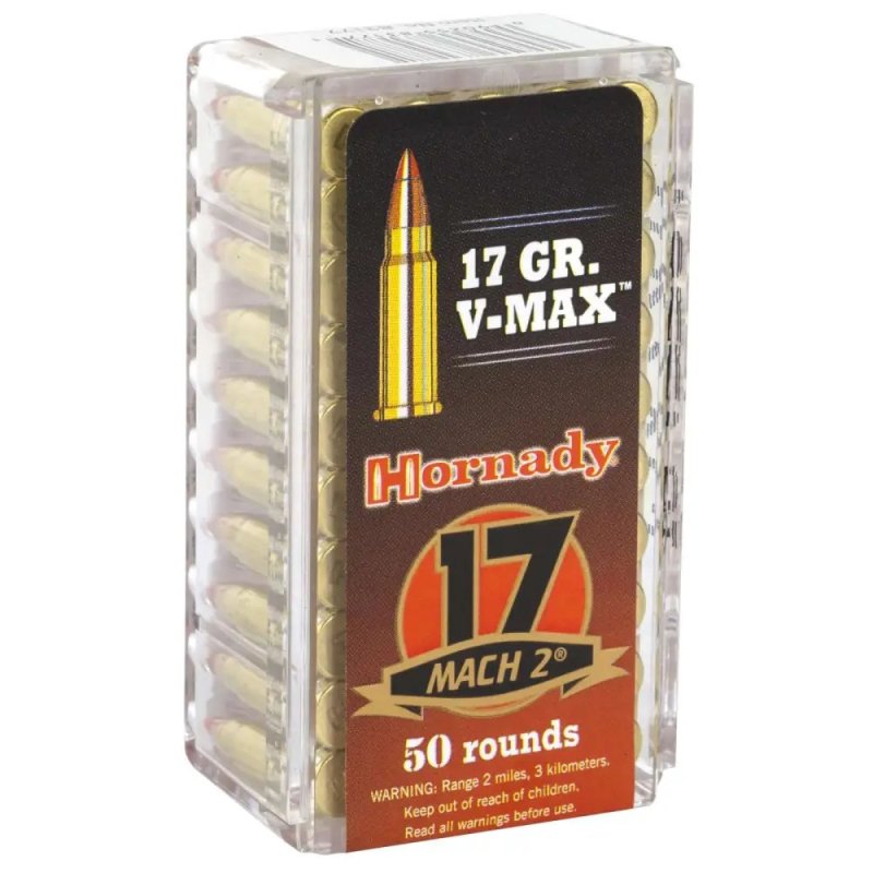 Hornady 83177 .17 HM2 17gr V-Max 2100 fps 50rd Box