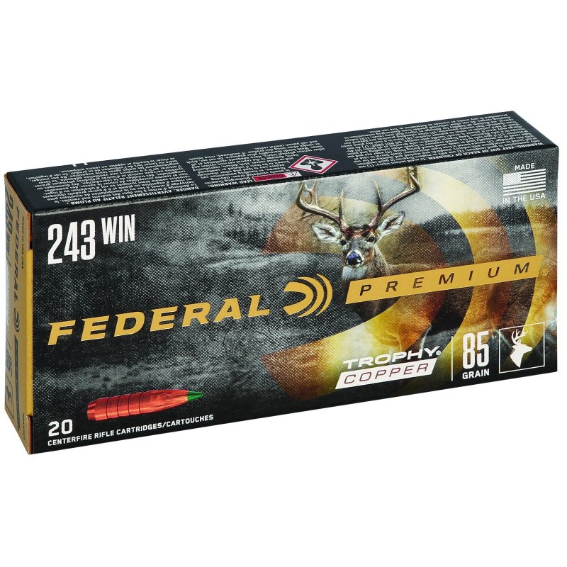 Federal Premium P243TC1 243Win 85gr Trophy Copper 20 Box