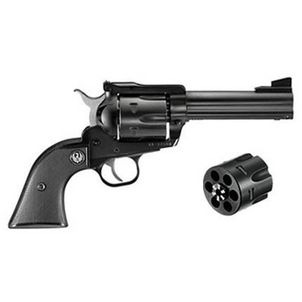 Ruger 0446 Blackhawk Convertible Revolver, 45 Colt/ACP, 4.62" Barrel, Blued Alloy Steel, 6-Round, Adjustable Sights, Black Checkered Rubber Grip
