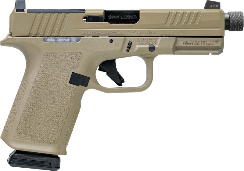 Ruger 9MM LUGER 15+1 4.5 Threaded 1/2 x 28 Flat Dark Earth Cerakote (15)