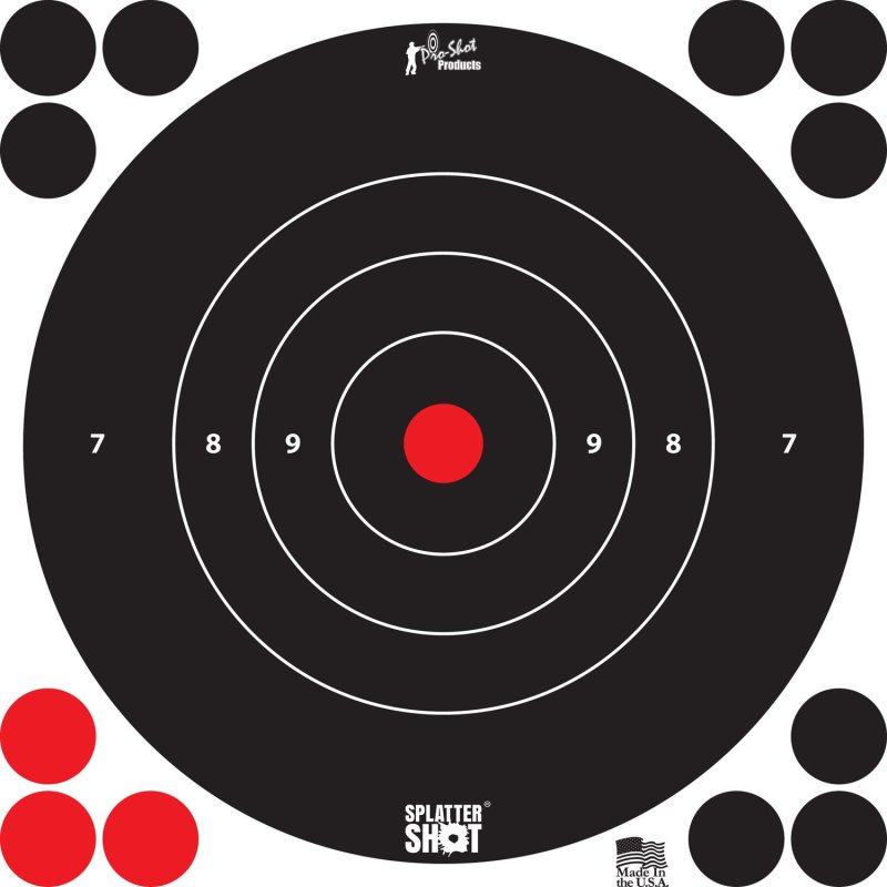 Pro-Shot Splatter Shot 8 White Bullseye Target 6/ct