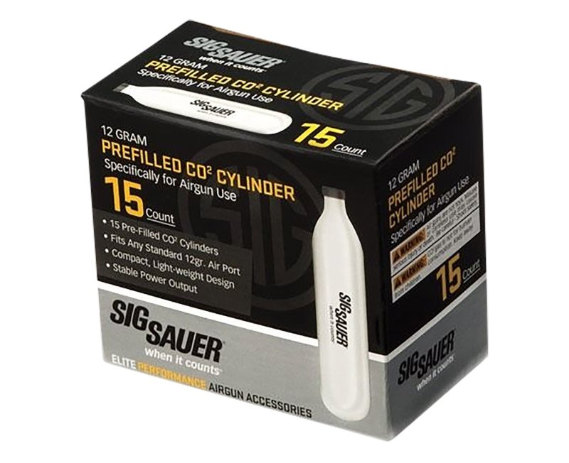 Sig Sauer AC1215 12 Gram CO2 Cartridges 15 Pack for Airguns