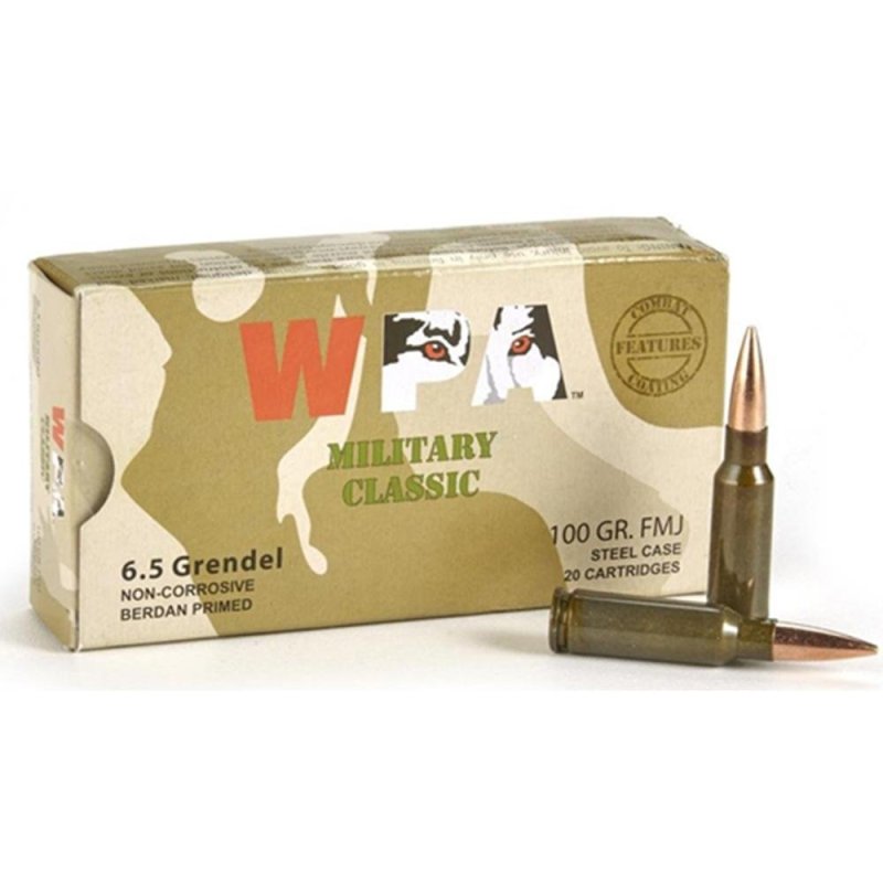 Wolf MC6.5GrenFMJ 6.5 Grendel Ammo, 100 Grain FMJ, 20 Rounds, 2707 fps