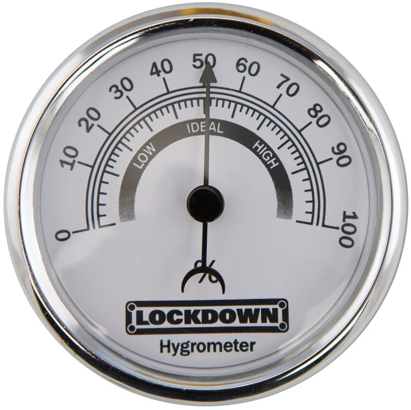Lockdown Hygrometer Model 222111 Stainless Steel Large Display
