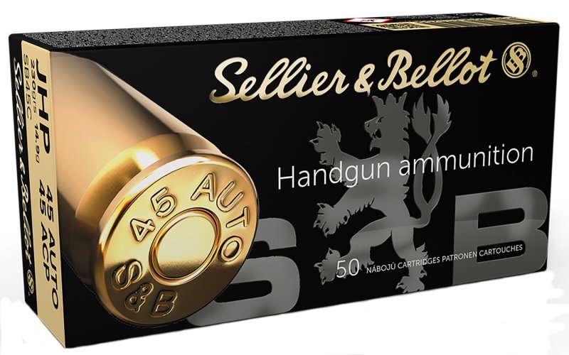 Sellier & Bellot SB45C .45 ACP 230 gr JHP 50 Rounds Box