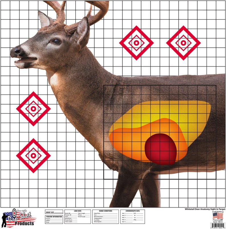 Pro-Shot WDSI-5PK Whitetail Deer Sight In Target 25 X 25 In 5-Pack