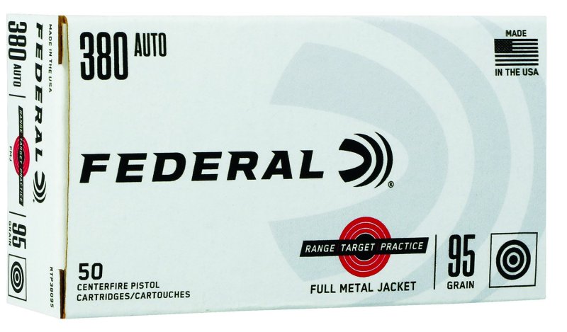 Federal Premium Range Target Practice .380 ACP 95gr FMJ 50rd