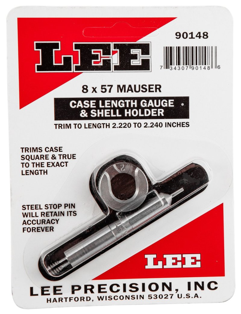 Lee Precision Case Length Gage and Shell Holder 8mm Mauser