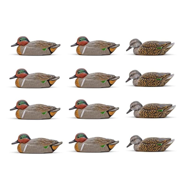 Rig 'Em Right 333-GT Green-Winged Teal Duck Decoy 12-Pack EVA Plastic