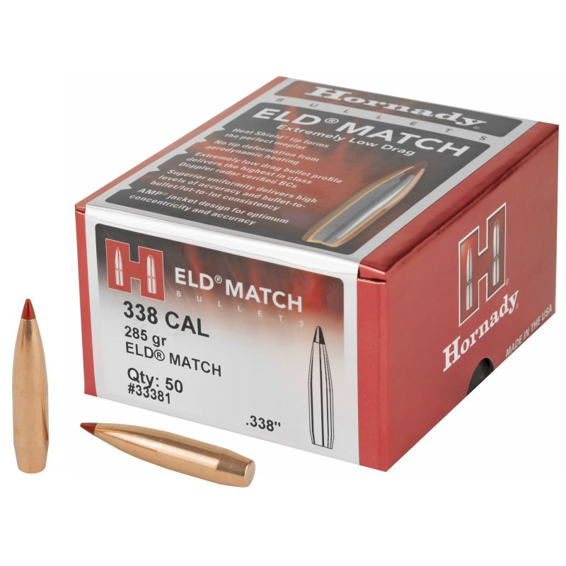 Hornady 33381 .338 Cal 285gr ELD Match 50/Box