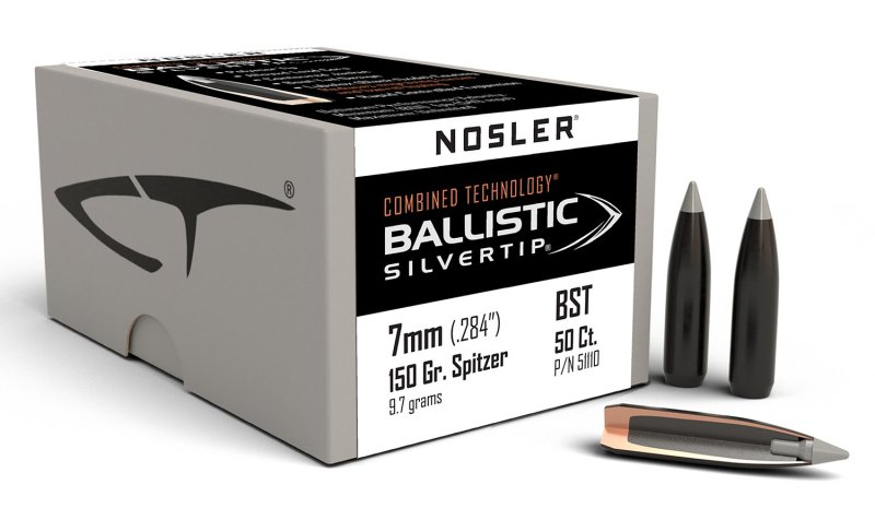 Nosler 51110 7mm 150 Grain Ballistic Silvertip Bullet 50 Count