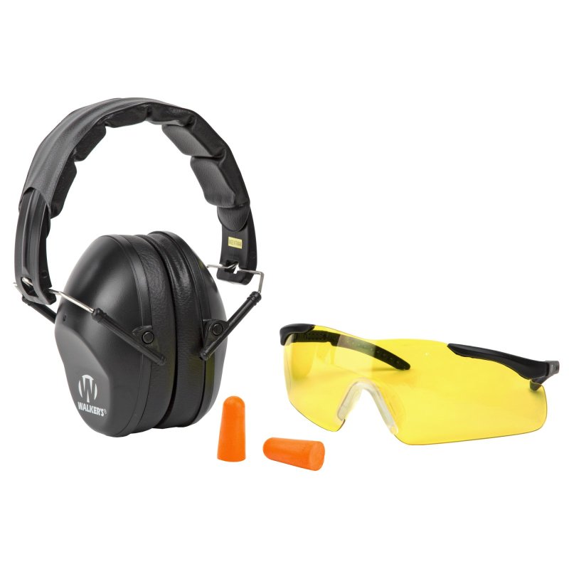 Walker's GWPFPM1GFP Pro Low Profile Passive Muff Kit 31dB Orange