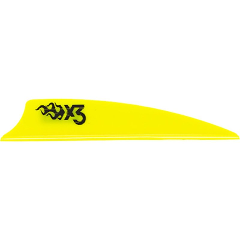 Bohning X3 Vanes Neon Yellow 2.25 in. 100 pk. Archery Vanes Shield Cut Ultra-Stiff Lower Profile Design