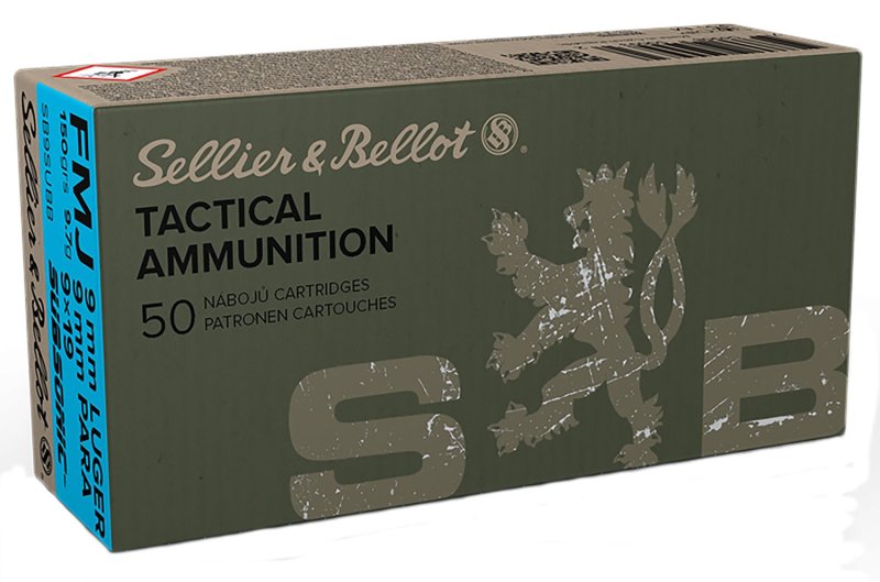 Sellier & Bellot SB9SUBB 9mm Luger 150gr FMJ Subsonic Ammo 50 Rounds
