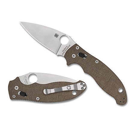 Spyderco C101MPCW2 Manix 2 Brown Canvas Micarta CPM CRU-WEAR Knife