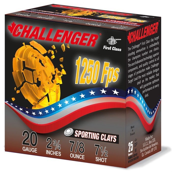 Challenger Ammo First Class 20 Gauge 7/8oz #7.5 Sporting Clay 250