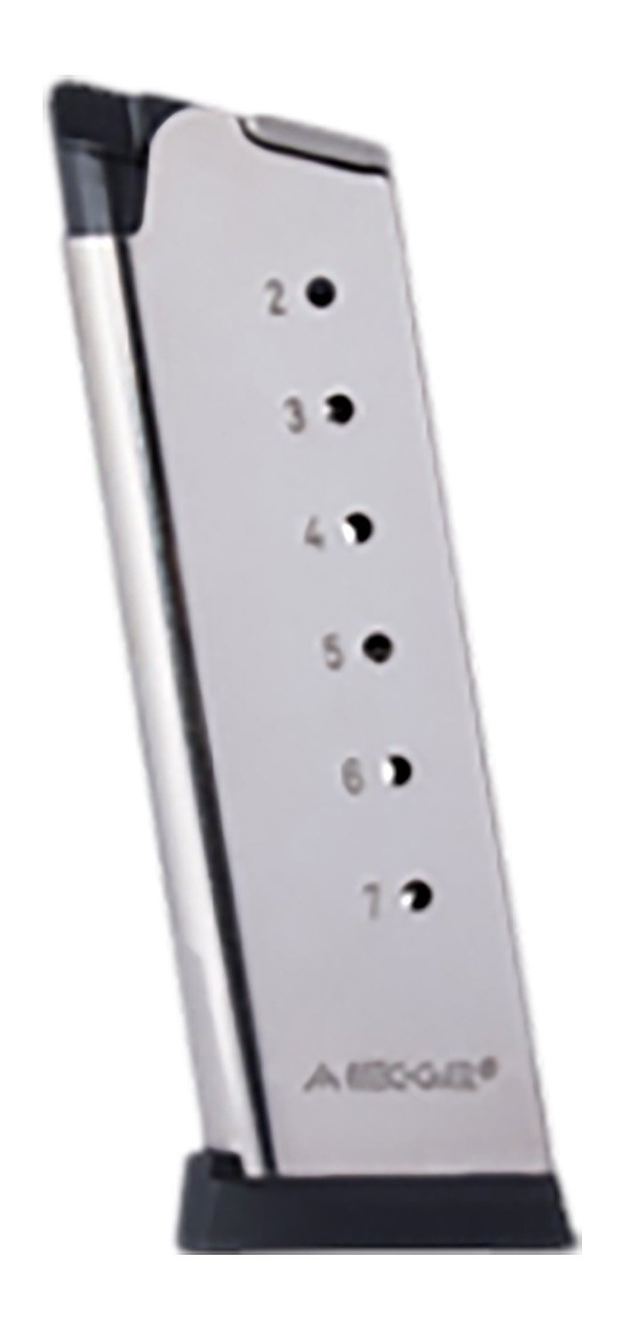 Mec-Gar MGCO4507NPF 1911 Officers 7rd .45 ACP Nickel Steel Magazine