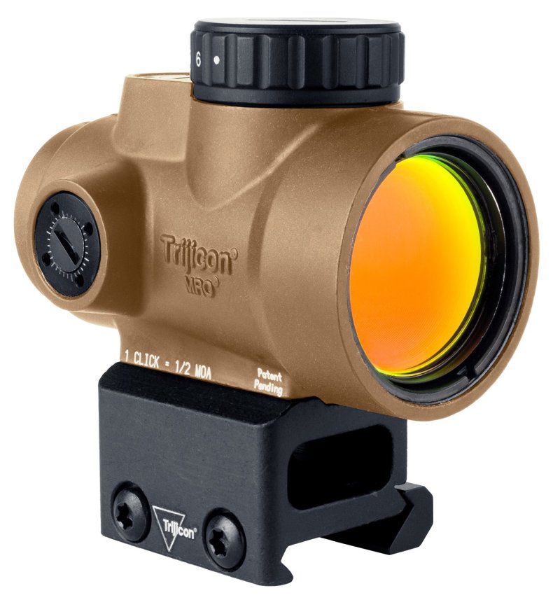 Trijicon MRO SD Coyote Brown 1x25mm Red Dot 2 MOA Full Co-Witness Mount