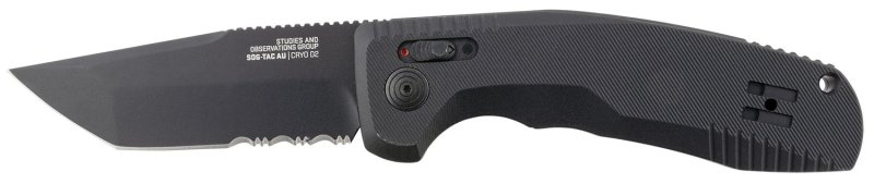 SOG SOG-TAC Auto 3.43 In Tanto D2 Steel Blade Black Handle