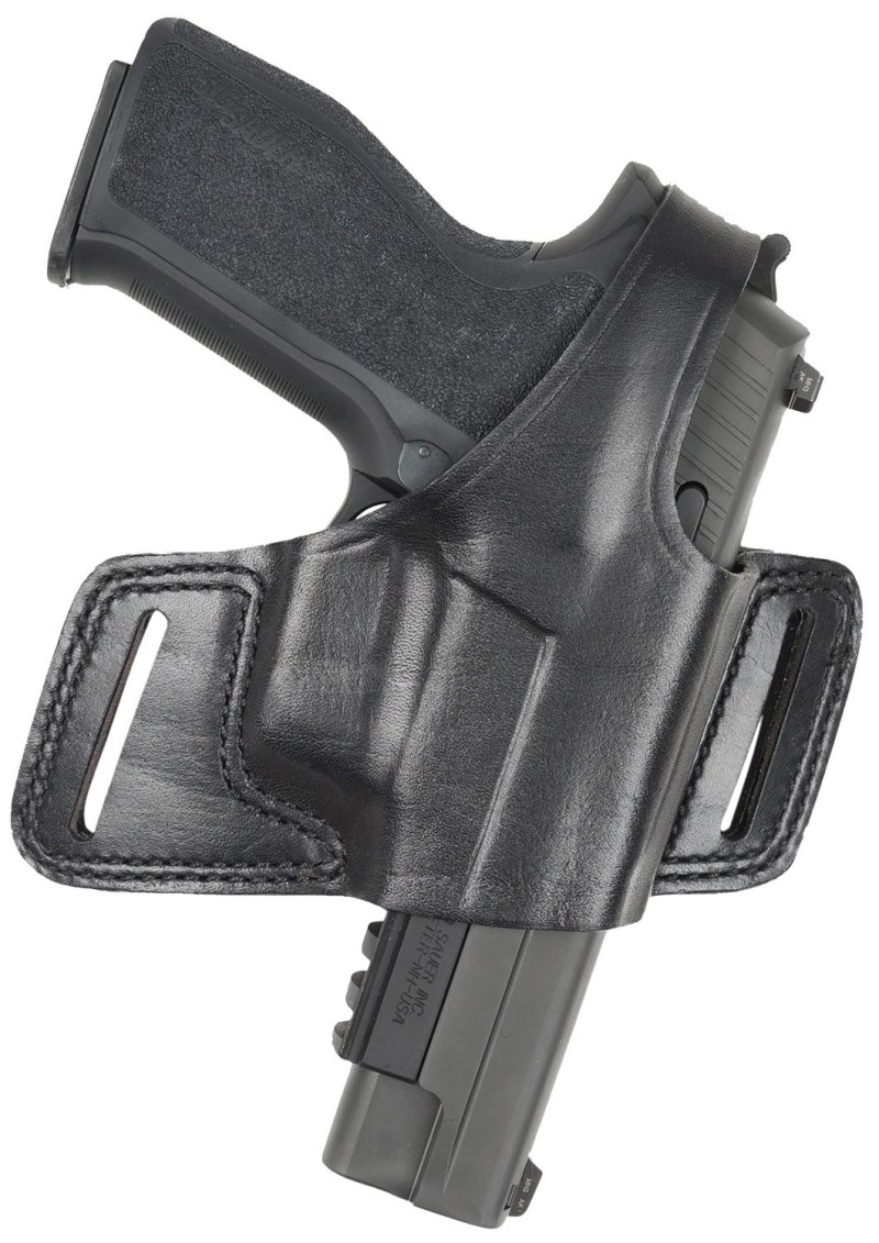 Bianchi 15706 Black Widow Holster Right Hand Black Leather OWB