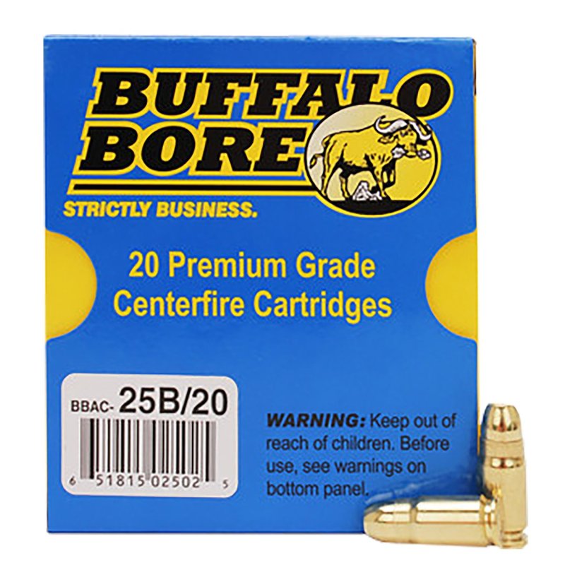 Buffalo Bore 25B20 357 Sig 125gr FMJ Flat Nose Ammo 20 Rounds