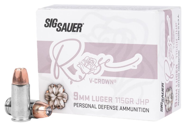 Sig Sauer E9MMA1ROSE20 Rose 9mm 115gr JHP Ammo 20 Rounds