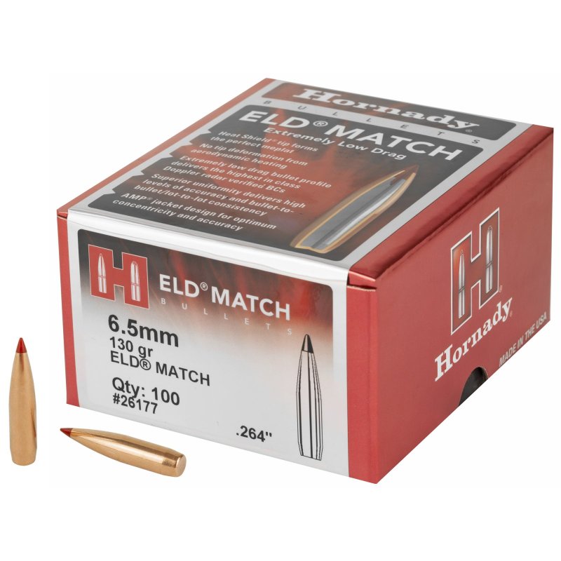 Hornady 26177 6.5mm .264 130 gr ELD Match 100 ct