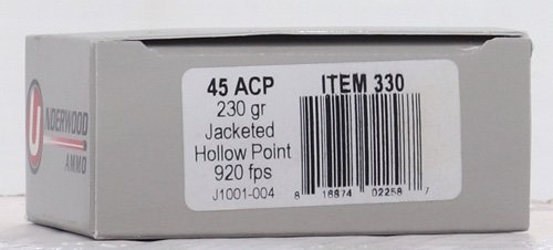 Underwood Ammo 45 ACP 230 gr JHP 20 Round Box