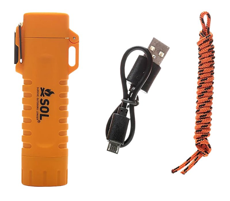Survive Outdoors Longer Fire Lite Lighter Dual Arc USB Rechargeable Orange