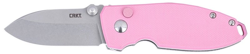 CRKT Squid 2.2" Fine Edge Rose Quartz Stainless Steel Button Lock D2 Knife