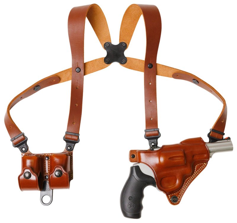 Galco MCII126 Miami Classic II Shoulder System Shoulder Size Fits Chest Up To 56"/S&W N Frame M29/629 Tan Steerhide Right Hand