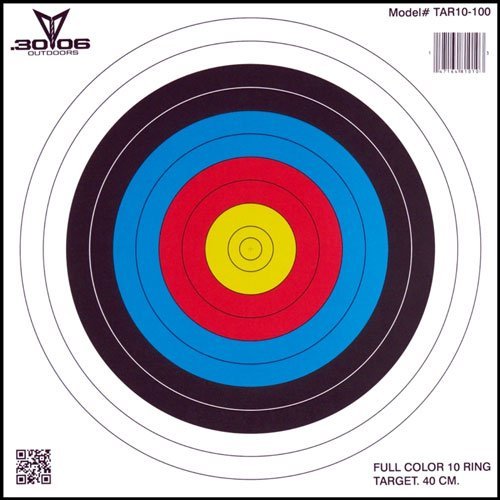 30-06 Outdoors TAR10100 10-Ring Paper Target 17"x17" 100 Pack