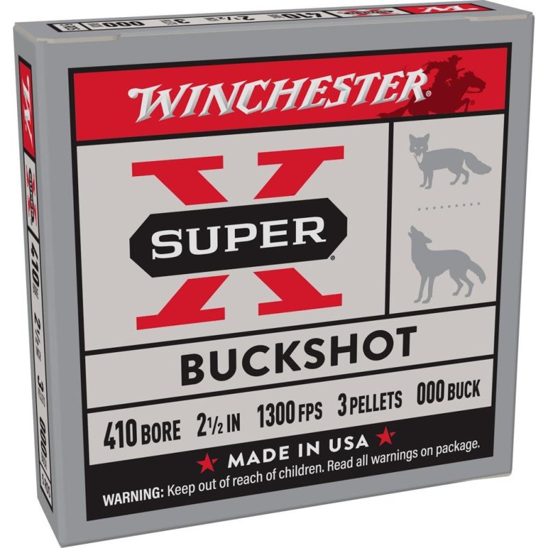 Winchester XB41000 Super X 410 Gauge 2.5 in 3 Pellets 000 Buck Shot