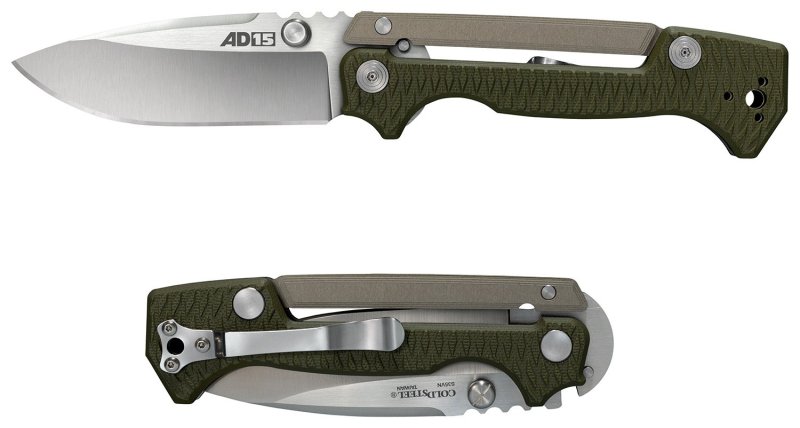 Cold Steel CS58SQ AD-15 3.5" S35VN Spear Point Folding Knife Black Handle