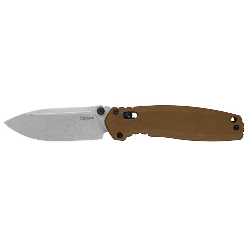 Kershaw 2052 Broadside 3.5" Drop Point Plain Blade Brown Handle