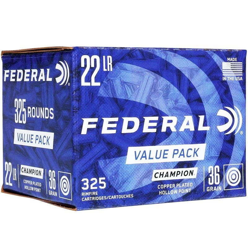 Federal 725 .22LR 36 Grain Copper Plated Hollow Point 325 Rounds