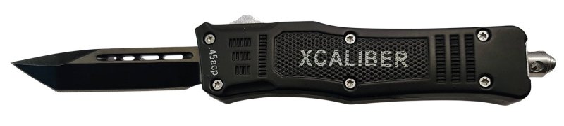 Xcaliber 45 ACP OTF Tanto Knife 2.75in Black 440C Blade 7in Overall