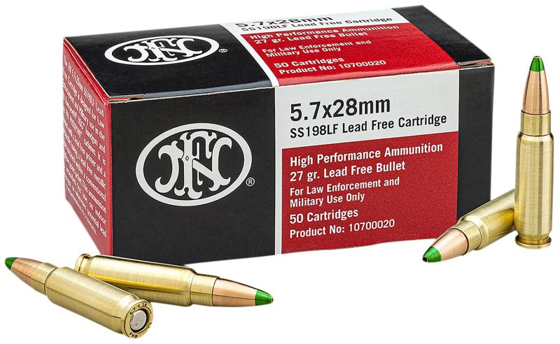FN America 10700020 5.7x28mm 27gr JHP Lead-Free 50 Rounds