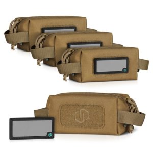 SAVIOR EQUIPMENT SP-MINIAMST-4P-TN [4-Pack] Mini Loose Sac Ammo Pouch w/ 8 Writable ID Patches Tan