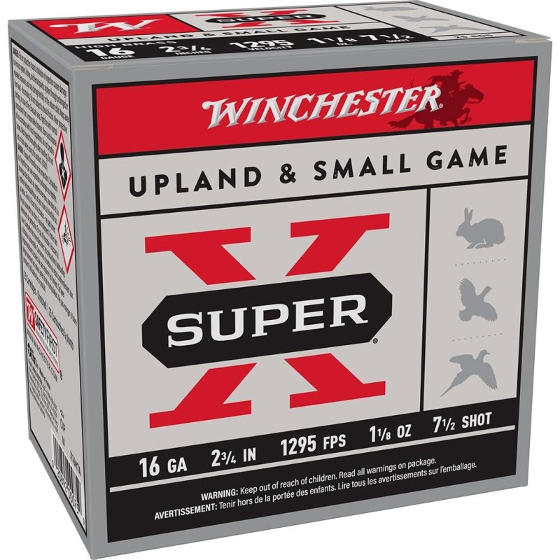 Winchester X16H7 Super X 16 Gauge 2.75 in 1 1/8 oz 7.5 Shot 25 Rounds