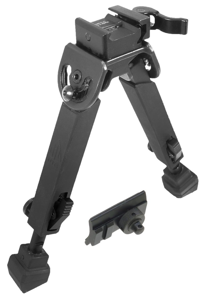 UTG TLBP20QA Armored QD Bipod Black 6-8.5" Metal Rubber Legs