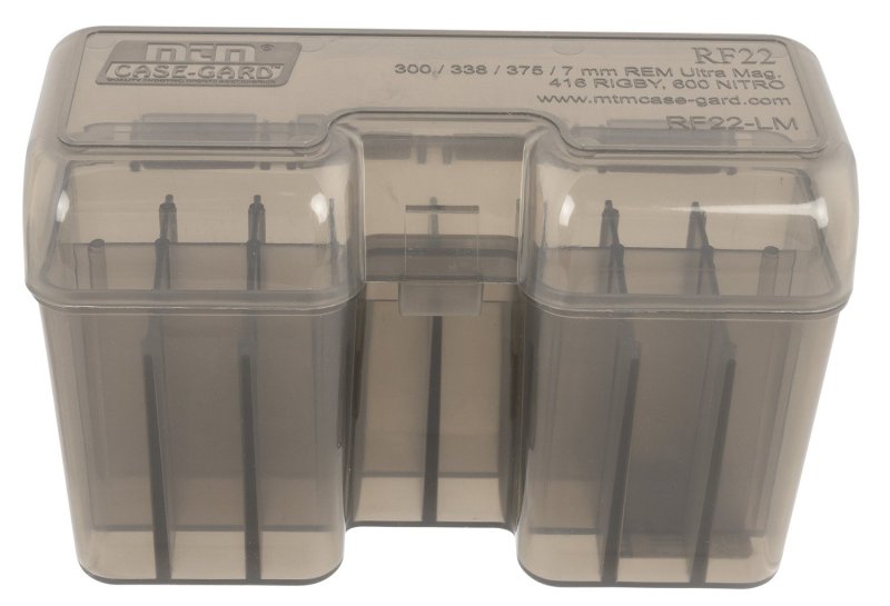 MTM Case-Gard RF22 Series 22 Round Large Magnum Ammo Box - Clear Smoke