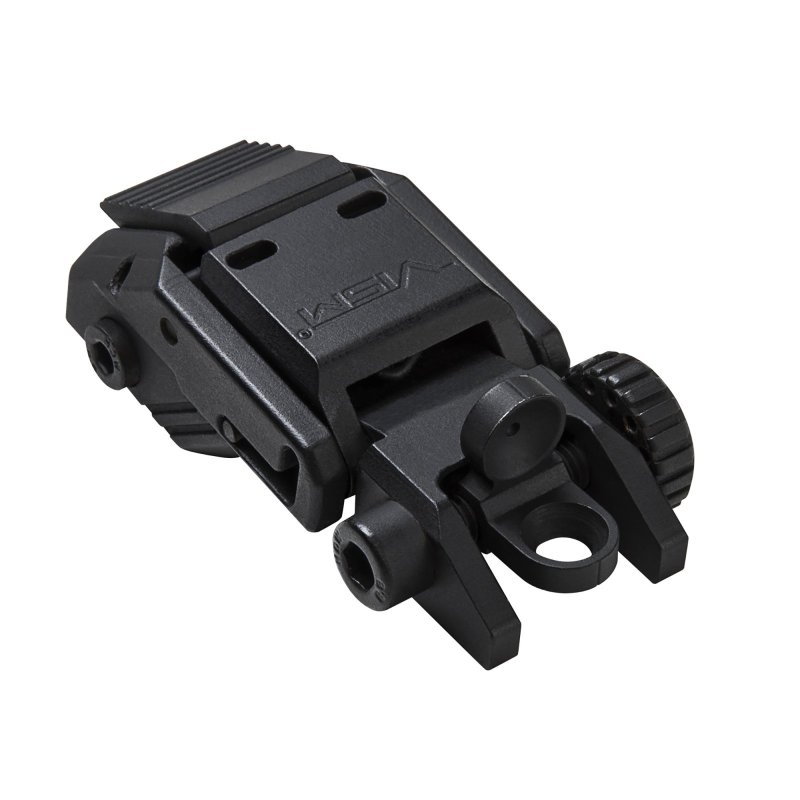 NcSTAR Vism Pro Series AR Flip-Up Rear Sight Black Adjustable