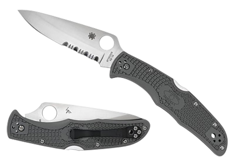 Spyderco Endura 4 Folding Knife: Foliage Green FRN Handle, VG-10 Steel Blade, 13mm Opening Hole