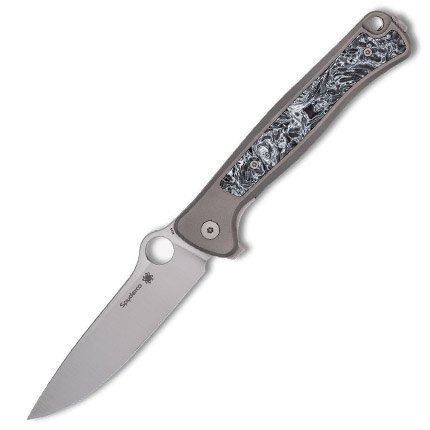 Spyderco C271TIP Slym 3.42" M390 Drop Point Titanium Carbon Fiber Knife