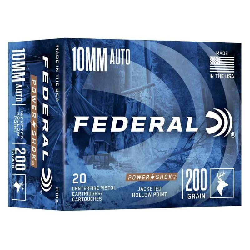 Federal C10A Power-Shok 10mm Auto 200gr JHP 1110fps 20ct Ammo