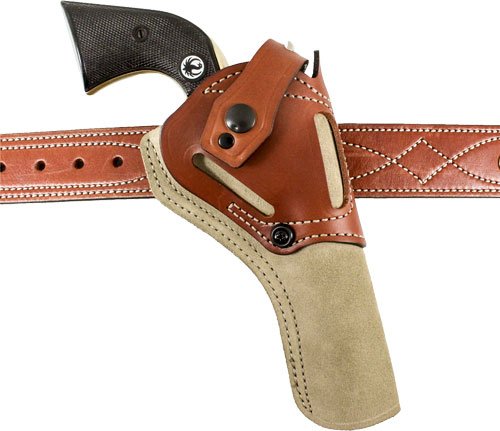 DeSantis 189NJ1QZ0 Wild Hog Leather Holster Ruger Single Six 5.5" Tan
