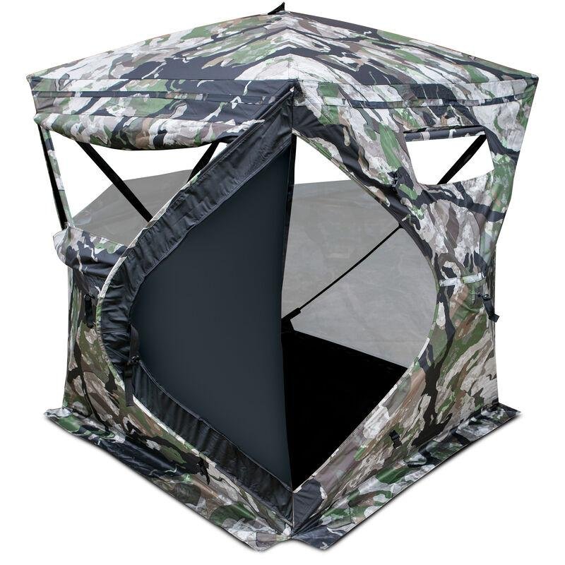 Primos 65112 Full Frontal Ground Blind, One-Way Mesh, Veil Camo, 58"x58"